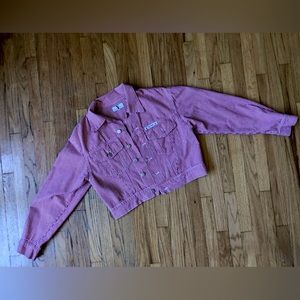 Vintage Marciano Red and White light denim jacket